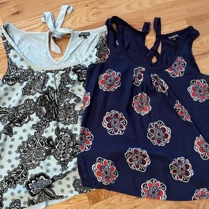 SOLD Express tie-back print blouses | set of 2